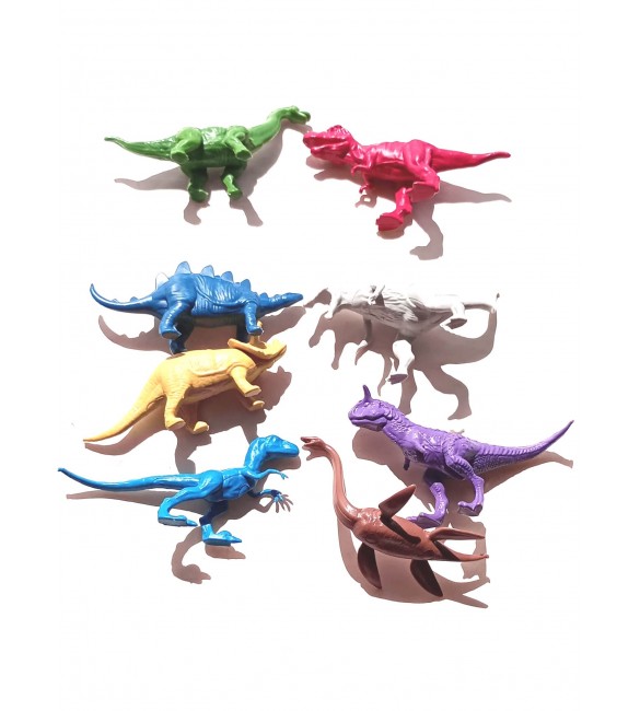 Dinossauros World Brinquedo Infantil Kit 8 Unidades Plastico